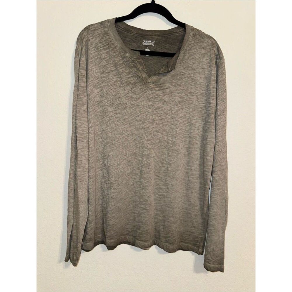 Crewlux Light Gray Henley-Style Long Sleeve Top